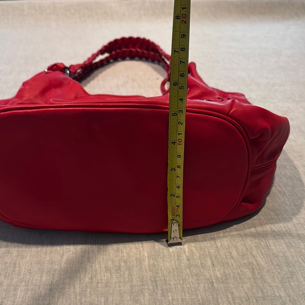 Michael Kors Red Leather Bag with Tassels and Metal Accents - Picture 9 of 12
